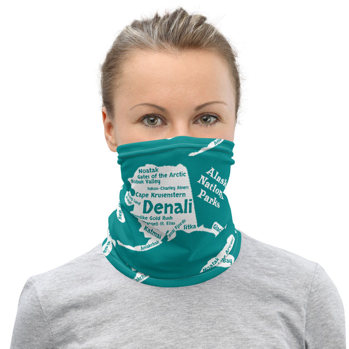 Alaska National Parks Neck Gaiter - Aqua