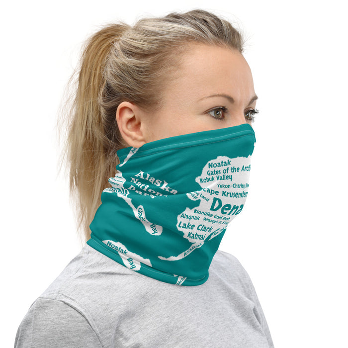 Alaska National Parks Neck Gaiter - Aqua