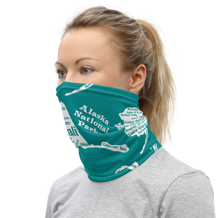 Alaska National Parks Neck Gaiter - Aqua