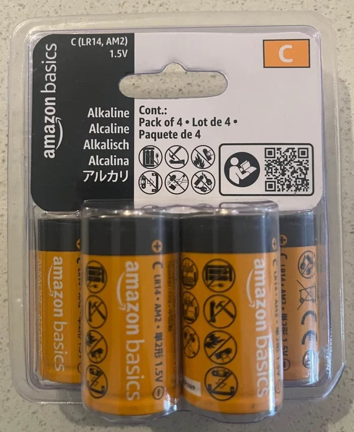 Amazon Basics Type C Cell All-Purpose Alkaline Batteries - 4 Pack  Exp: 11/29