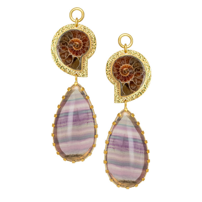 Ammonite & Fluorite Dangles