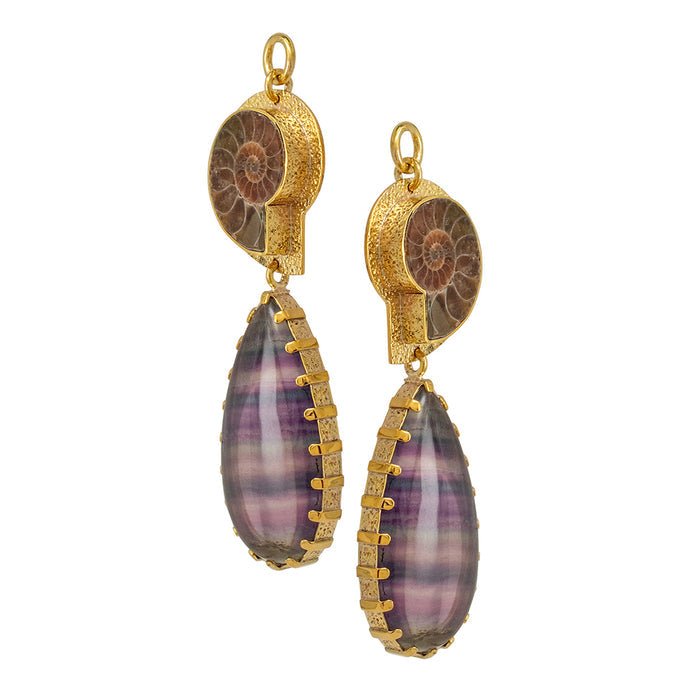 Ammonite & Fluorite Dangles