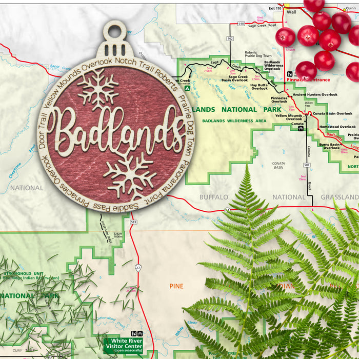 Badlands National Park Christmas Ornament - Round
