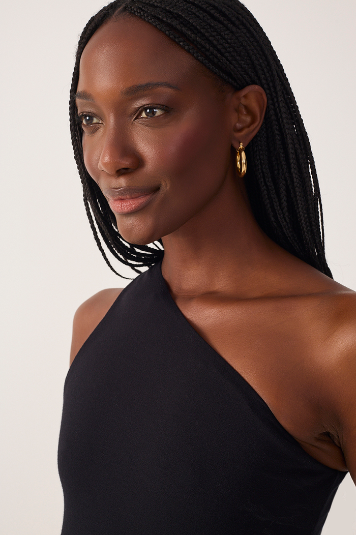 Black One-Shoulder Sleeveless Top_5
