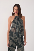 Black Ramos Halter Neck Tulle Blouse_2
