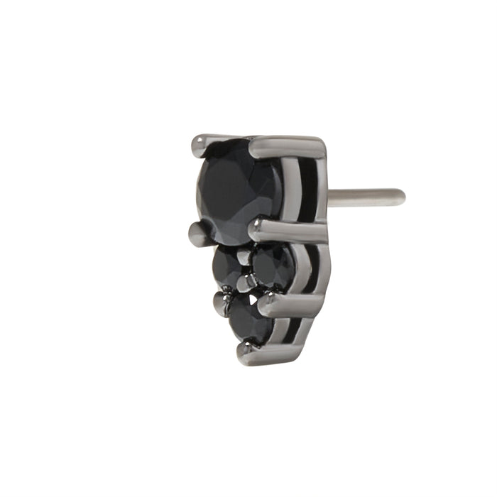 Black Rhodium Silver Divinity CZ Pin 18g/16g