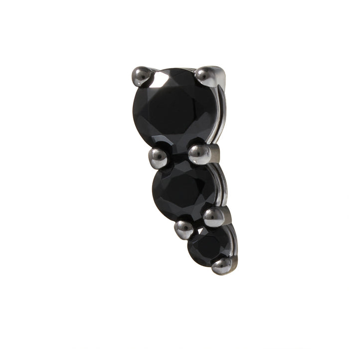 Black Rhodium Silver Majestic CZ Pin 18g/16g