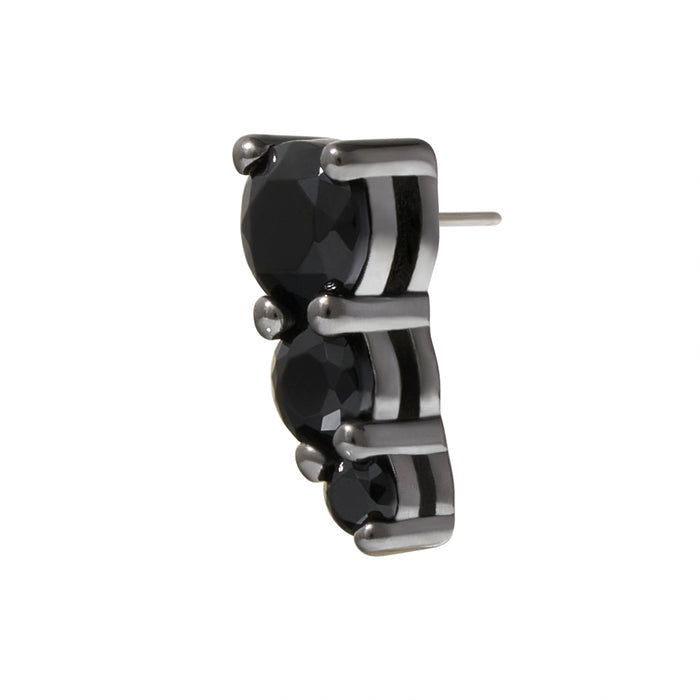 Black Rhodium Silver Majestic CZ Pin 18g/16g