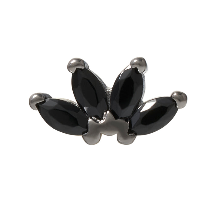 Black Rhodium Silver Quadruple Marquise CZ Pin 18g/16g