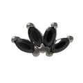 Black Rhodium Silver Quadruple Marquise CZ Pin 18g/16g