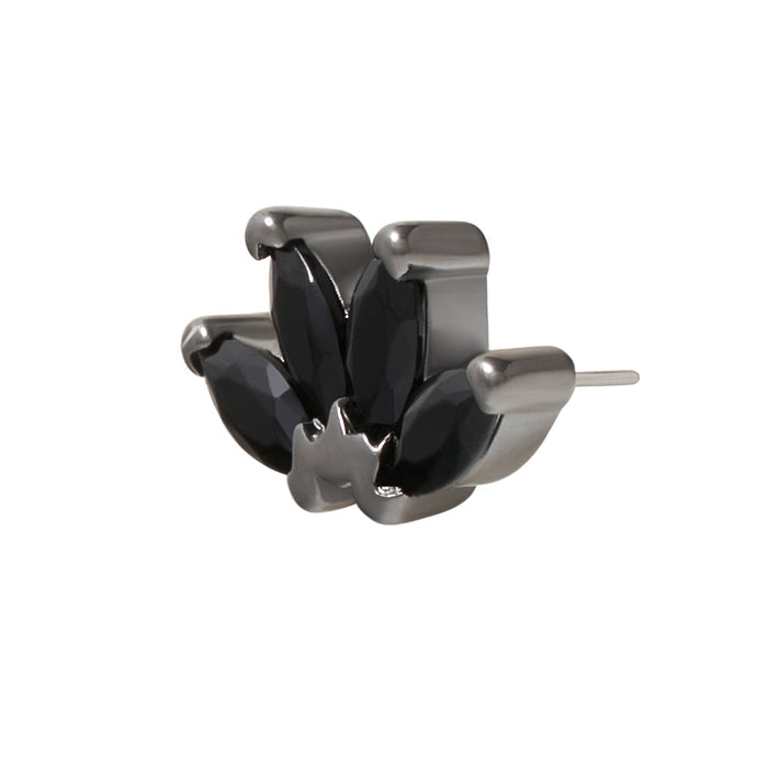 Black Rhodium Silver Quadruple Marquise CZ Pin 18g/16g