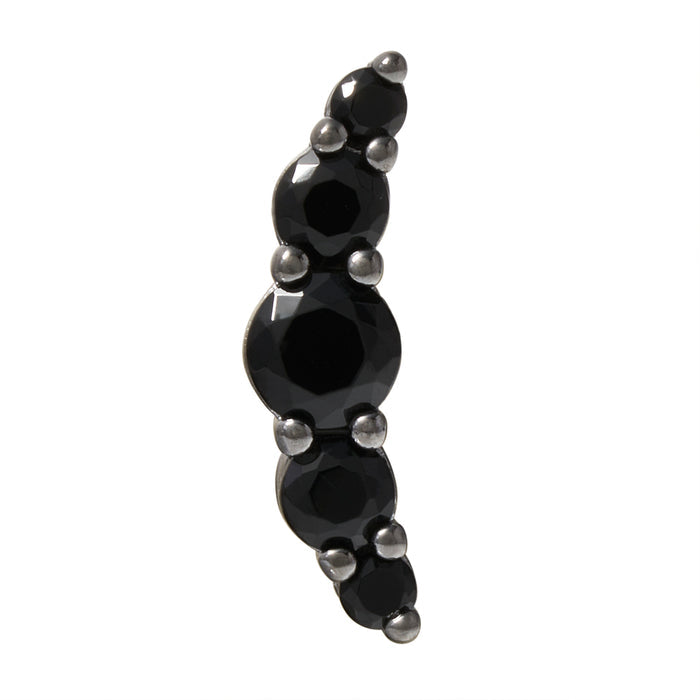 Black Rhodium Silver Serenity CZ Pin 18g/16g