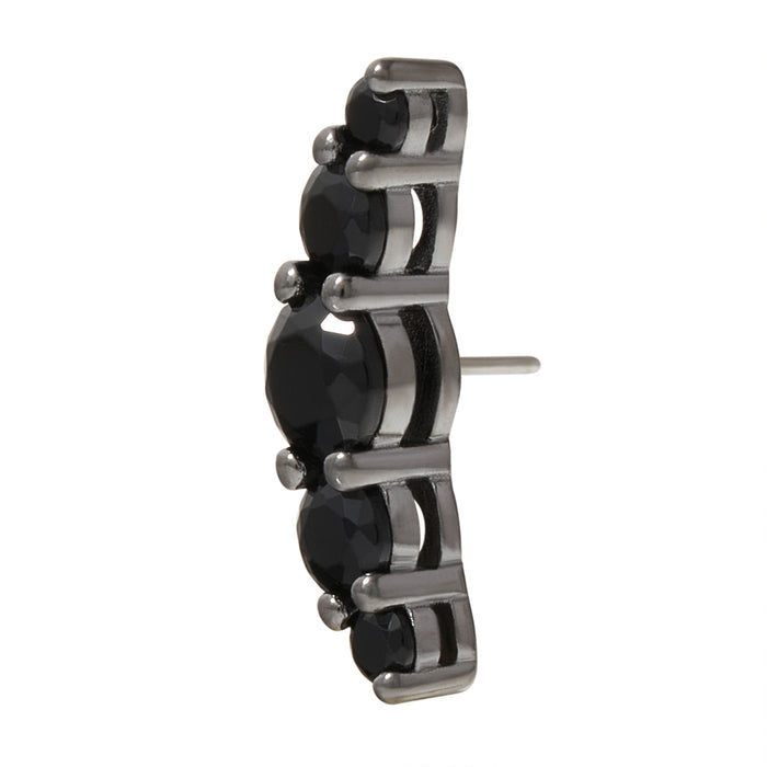 Black Rhodium Silver Serenity CZ Pin 18g/16g