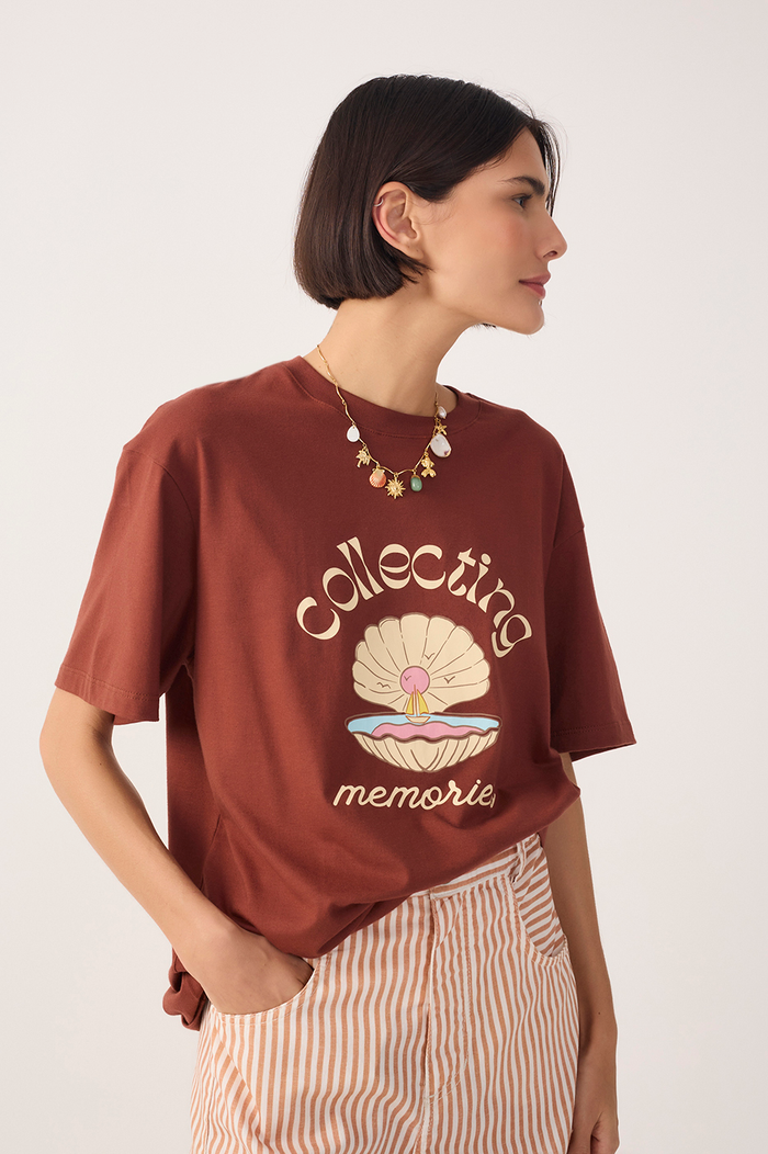 Brown Memories Short Sleeve Cotton T-Shirt_2