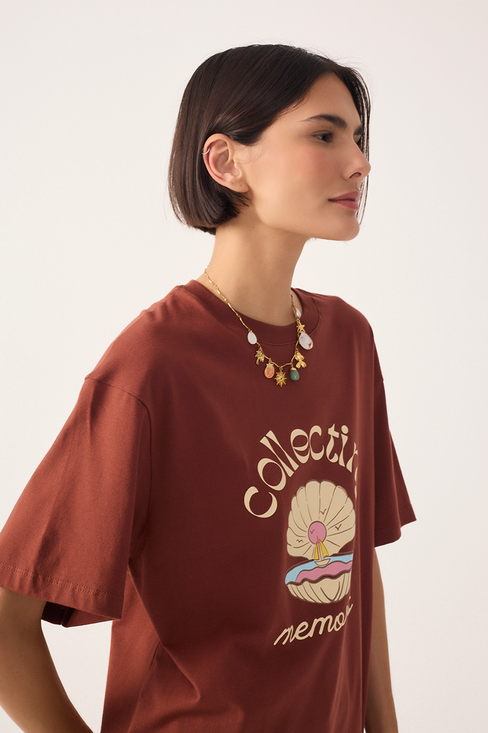 Brown Memories Short Sleeve Cotton T-Shirt_3