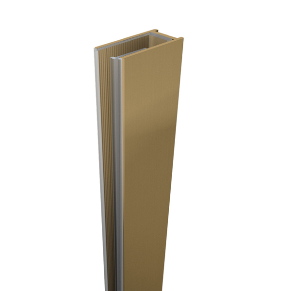 Brushed Brass / Satin Gold Frameless Wall to Wall Shower Screen with Extended Dry Glaze U Channels - Image 4