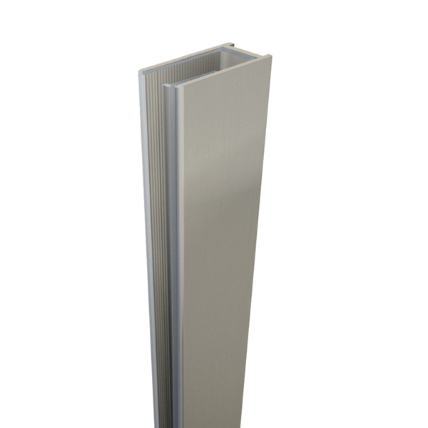 Brushed Nickel Fixed Frameless Shower Screen Panel with extended Dry Glaze U Channels - Image 2