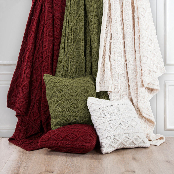 Cable Knit Soft Diamond Throw Pillow Pillow