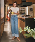 Cuffed Baggy Straight Denim