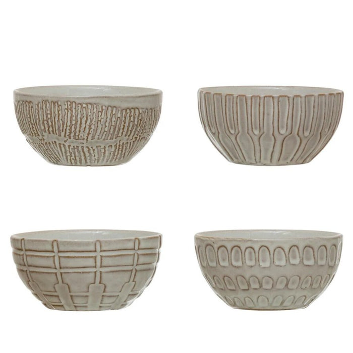 Debossed Stoneware Bowl, Style 4