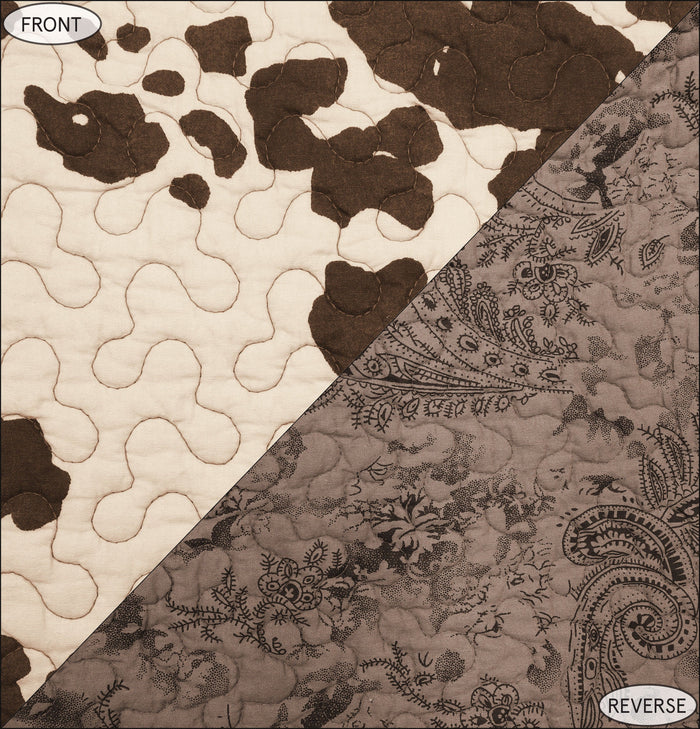 Elsa Cowhide Reversible Quilt Set Quilt