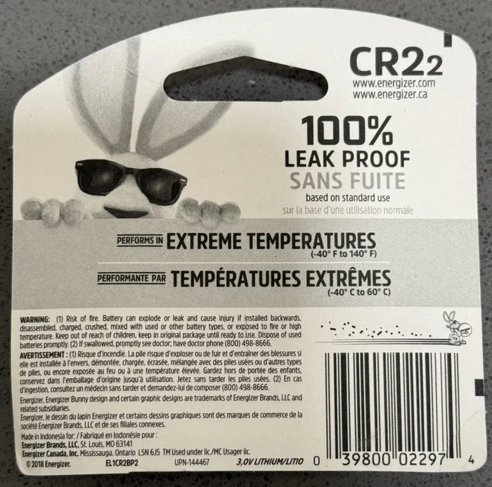 Energizer Lithium Battery - CR2 (Pack of 2)