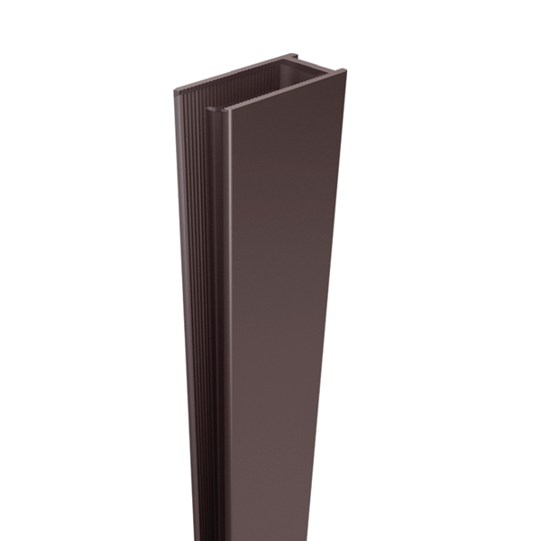 EXTENDED U channel Anodised aluminium - Gun Metal Grey, Deep Shower Screen Wall Channel - Image 1
