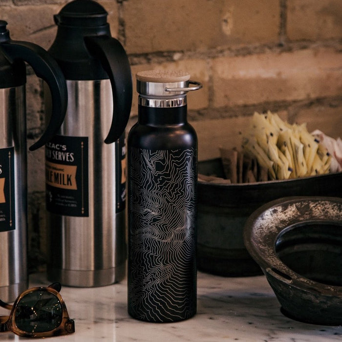 Glacier National Park Topographic Map Water Bottle