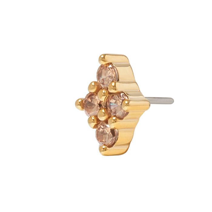 Gold Vermeil Luminous CZ Pin 18g/16g