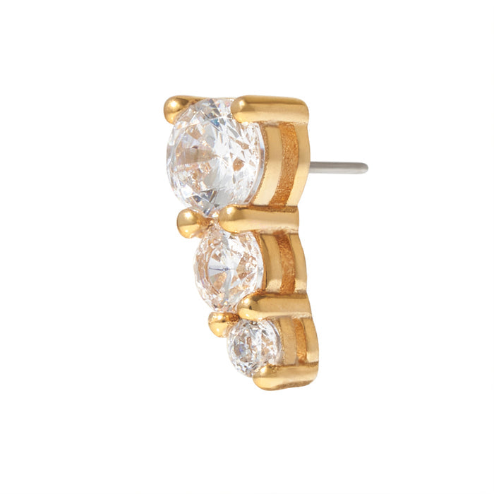 Gold Vermeil Majestic CZ Pin 18g/16g