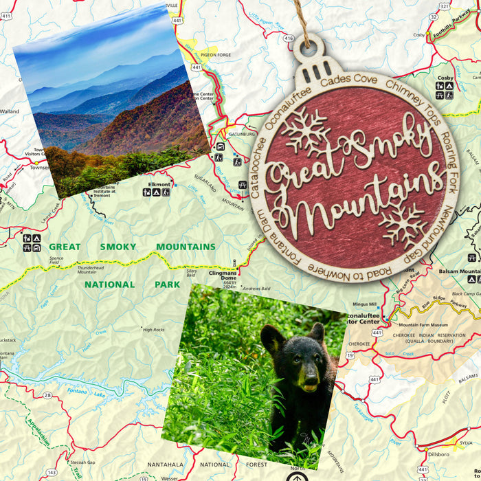Great Smoky Mountains National Park Christmas Ornament - Round