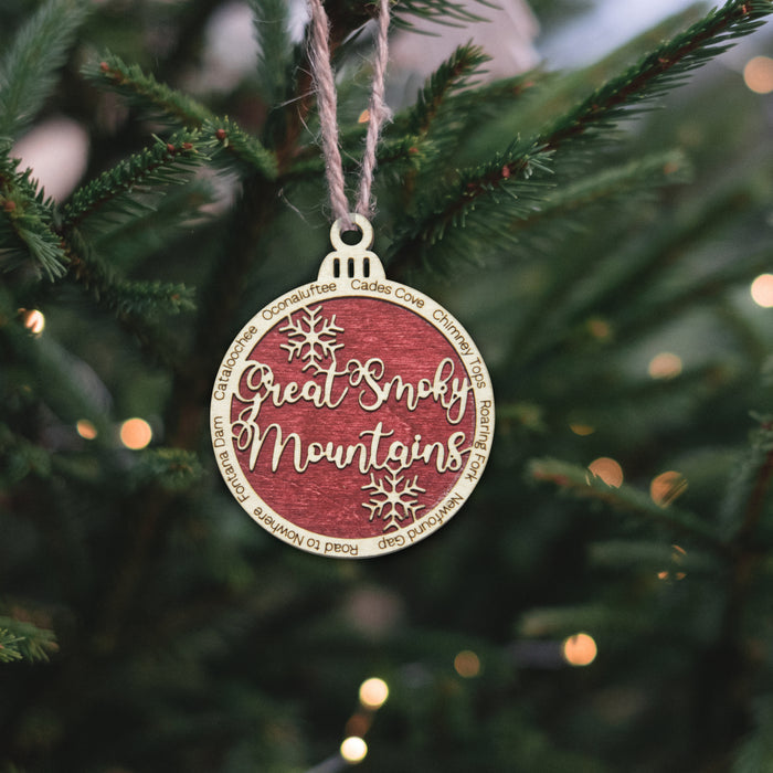 Great Smoky Mountains National Park Christmas Ornament - Round