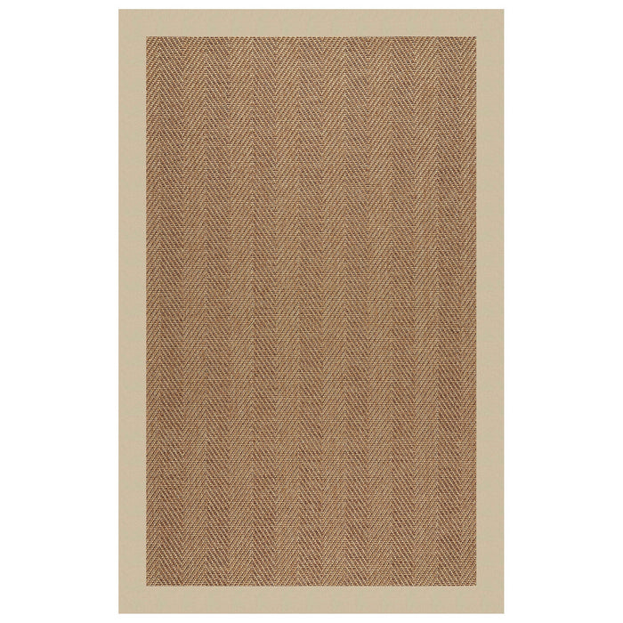 Islamorada-Herringbone Canvas Antique Beige Indoor/Outdoor Bordere Rectangle image
