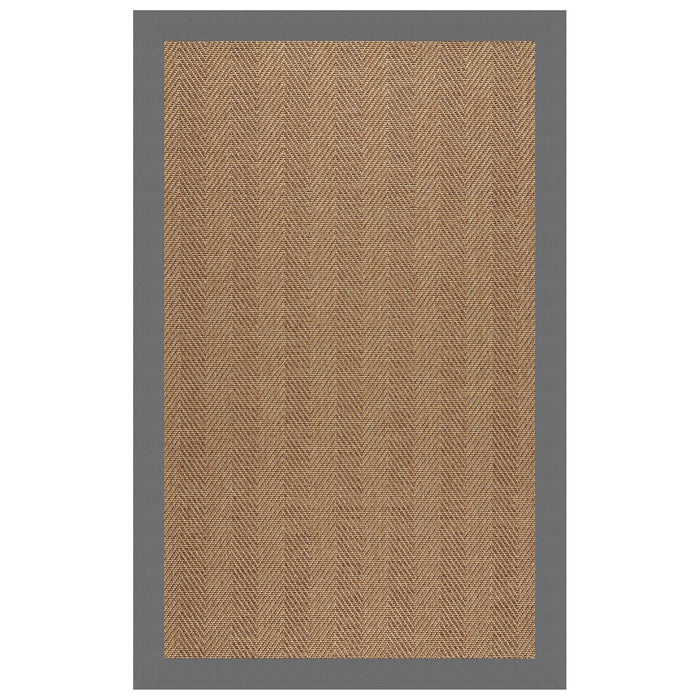 Islamorada-Herringbone Canvas Charcoal Indoor/Outdoor Bordere Rectangle image