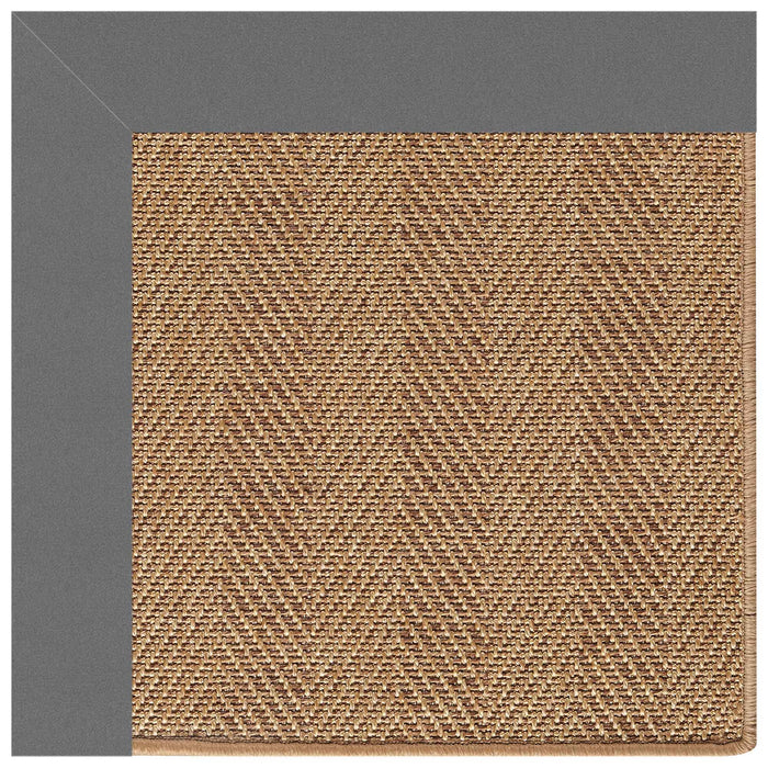 Islamorada-Herringbone Canvas Charcoal Indoor/Outdoor Bordere Rectangle image
