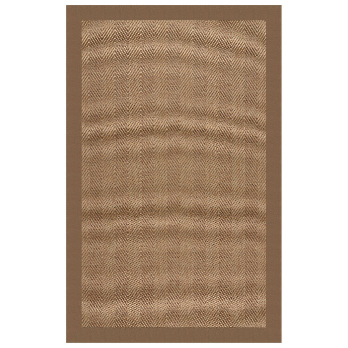 Islamorada-Herringbone Canvas Cocoa Indoor/Outdoor Bordere Rectangle image