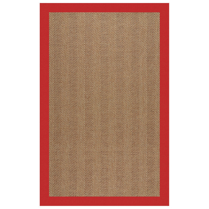 Islamorada-Herringbone Canvas Jockey Red Indoor/Outdoor Bordere Rectangle image