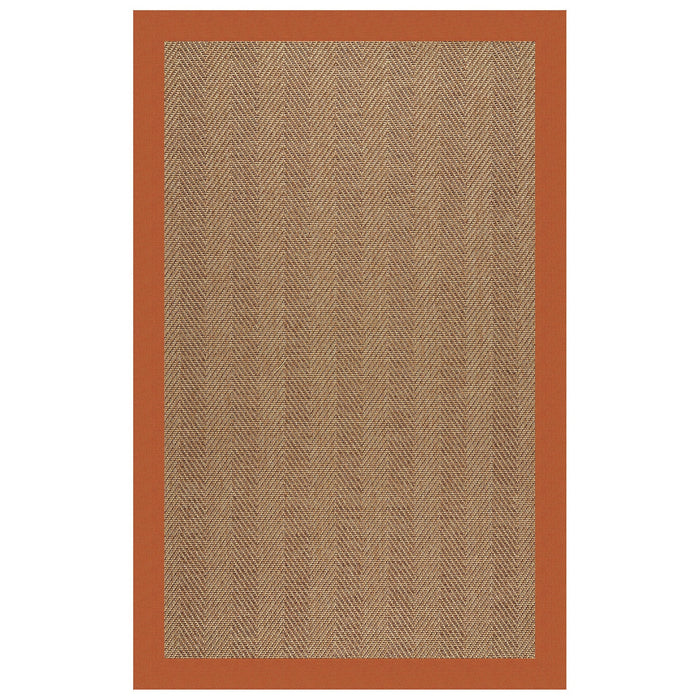 Islamorada-Herringbone Canvas Rust Indoor/Outdoor Bordere Rectangle image