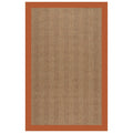 Islamorada-Herringbone Canvas Rust Indoor/Outdoor Bordere Rectangle image