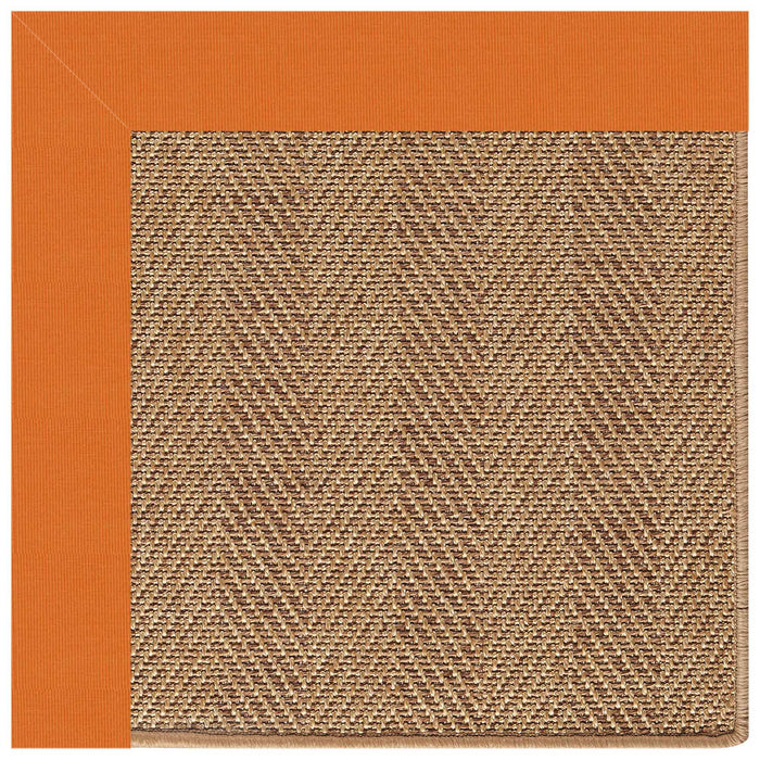 Islamorada-Herringbone Canvas Tangerine Indoor/Outdoor Bordere Rectangle image