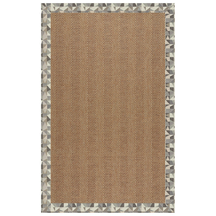 Islamorada-Herringbone Geo Bronze Indoor/Outdoor Bordere Rectangle image