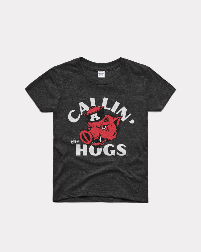 Kids Callin' the Hogs Arkansas Razorbacks Black Vintage Youth T-Shirt