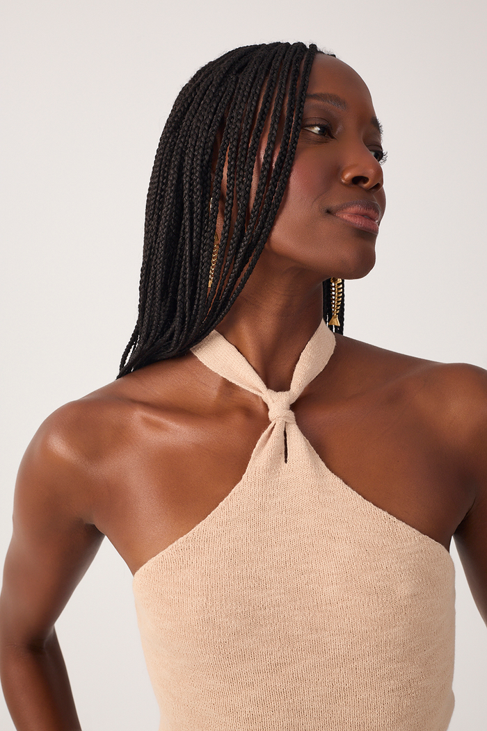 Knot Detail Knit Blouse