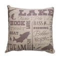 Lake Text Collage Throw Pillow, 18x18 Pillow