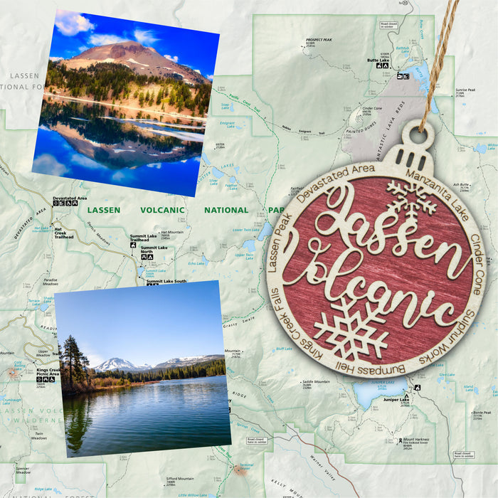 Lassen Volcanic National Park Christmas Ornament - Round