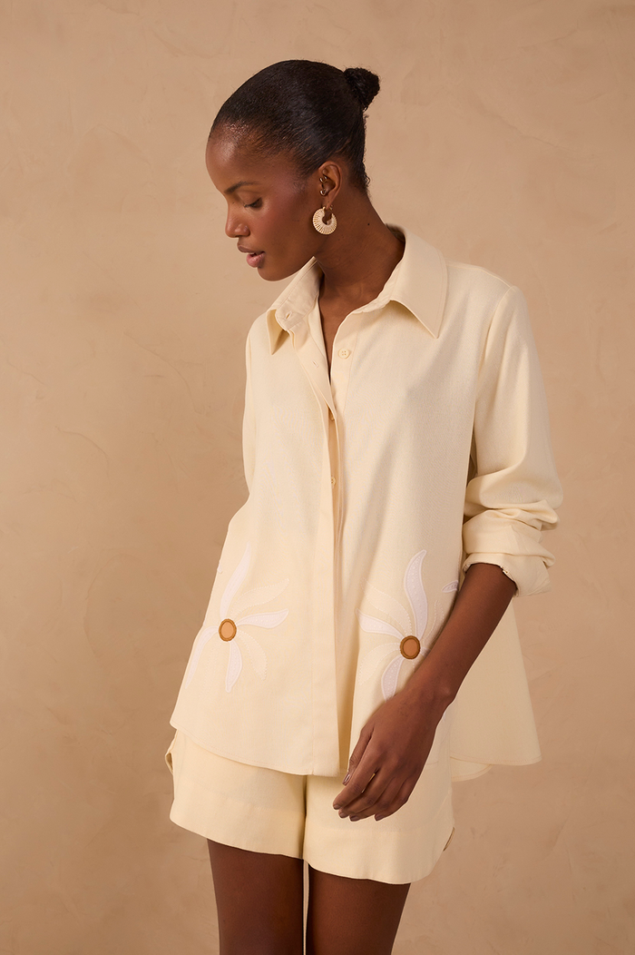 Linen Solar Dance Embroidery Shirt_1