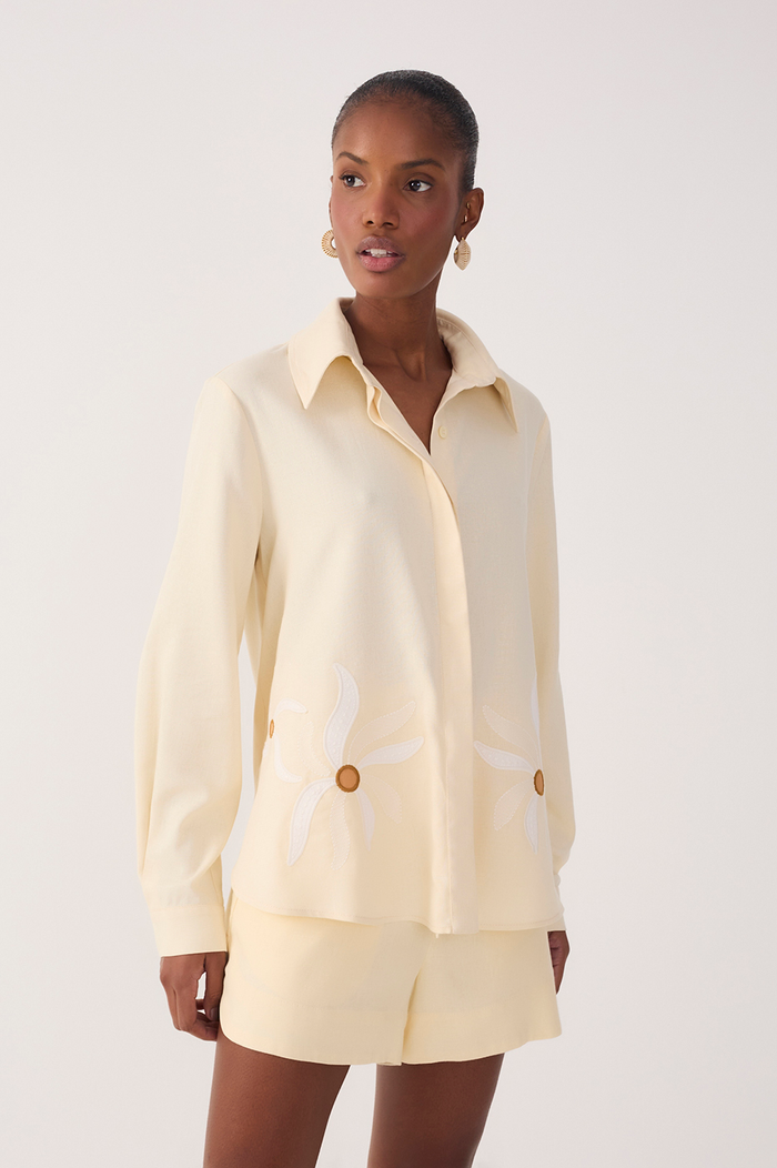 Linen Solar Dance Embroidery Shirt_3