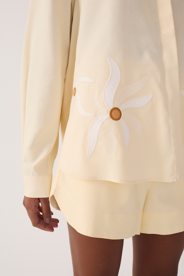 Linen Solar Dance Embroidery Shirt_4