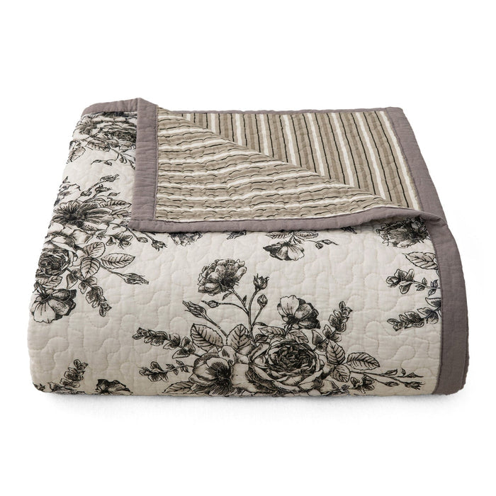 Lyla Floral Print Reversible Quilt Set Quilt