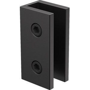 Matt Black Fixed Frameless Shower Screen Panel with Wall Brackets - Image 2